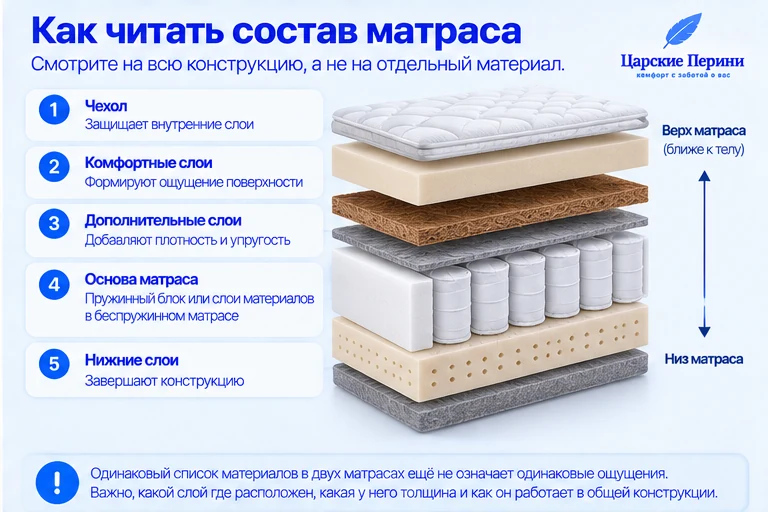 Как читать состав матраса