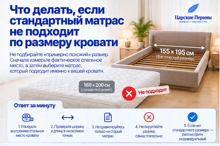Что делать если стандартный матрас не подходит по размеру кровати