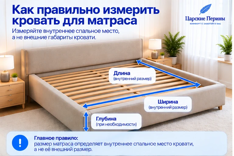 Как правильно измерить кровать для матраса