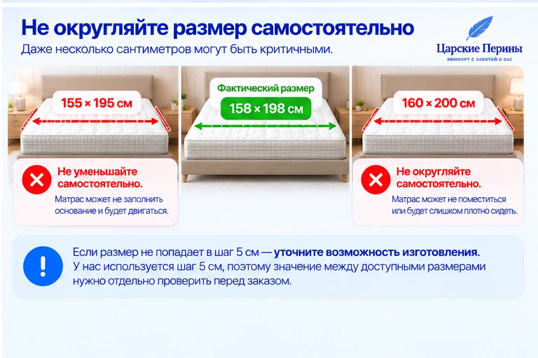 Не округляйте размер кровати самостоятельно
