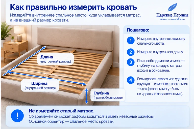 Как правильно измерить кровать для матраса